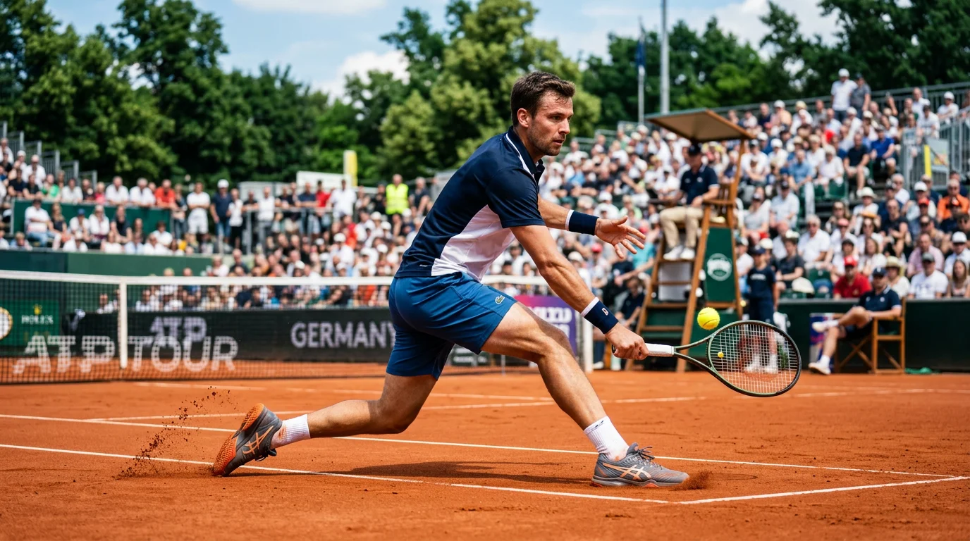ATP-Turnier in Deutschland — Sandplatz-Tennis bei einem deutschen Turnier